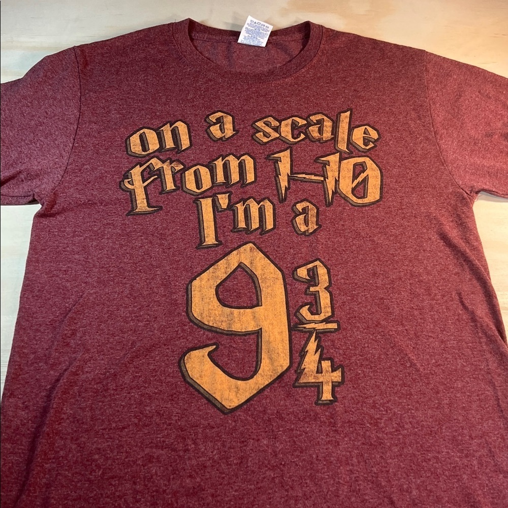 Jerzees Maroon Graphic Tee Harry Potter Sz S